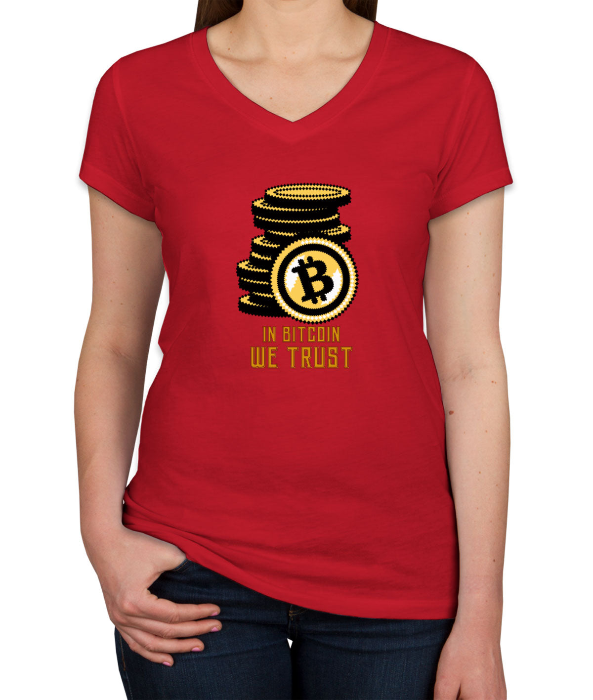 In Bitcoin We Trust Women's V Neck T-shirt