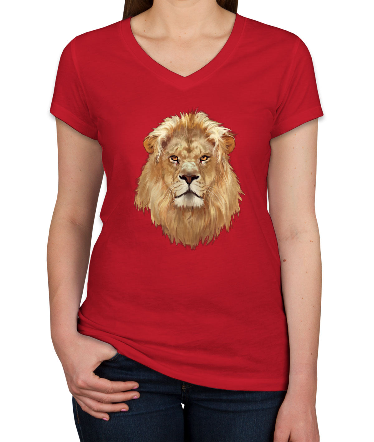 Cool Lion Women's V Neck T-shirt