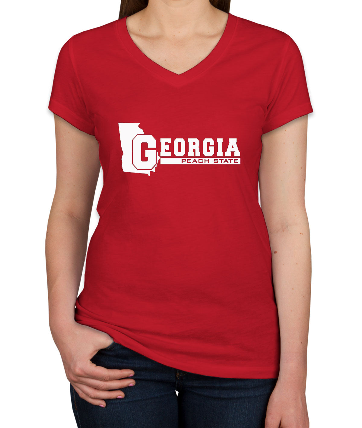 Georgia Peach State Women's V Neck T-shirt