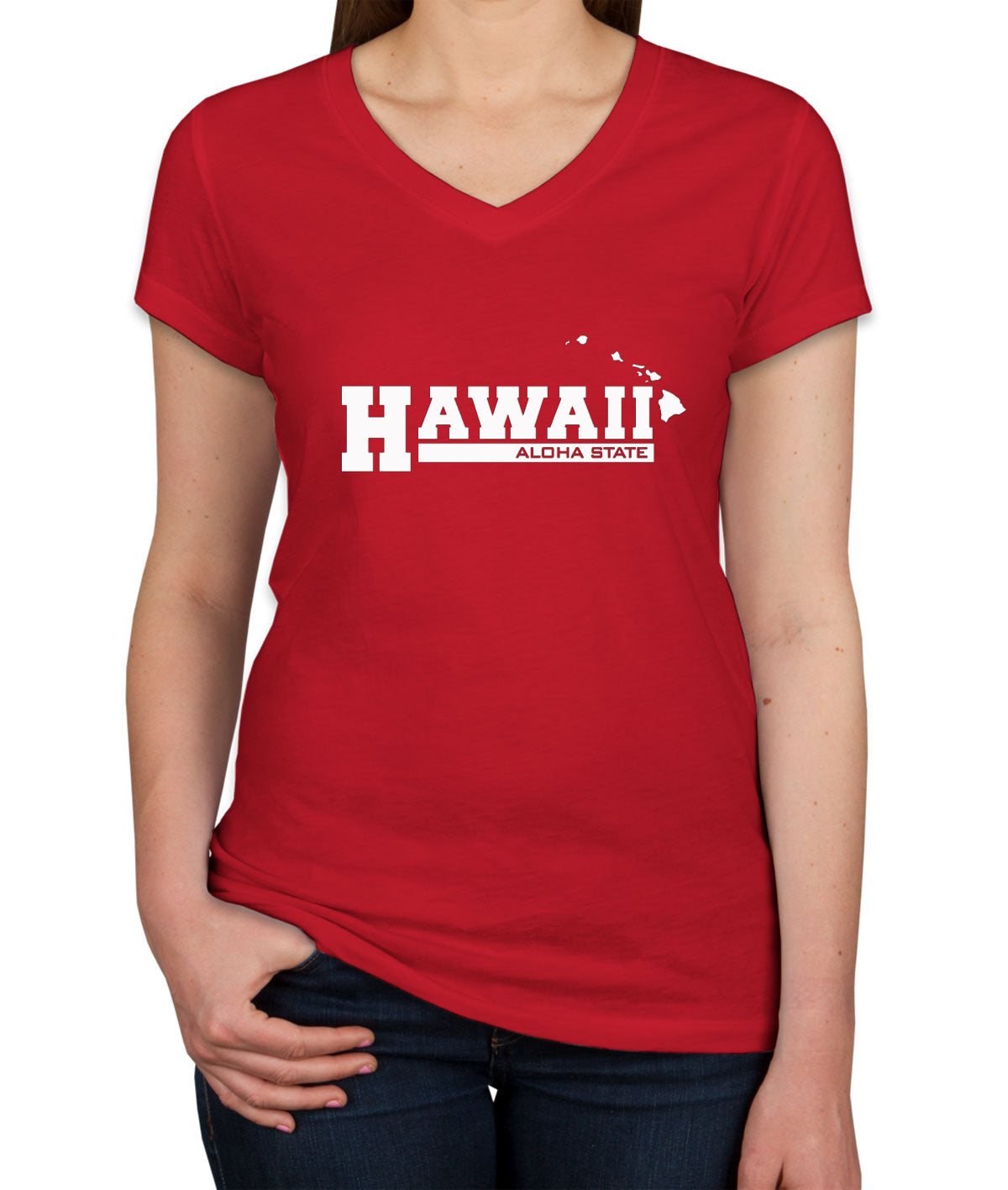 Hawaii Aloha State Men's V Neck T-shirt