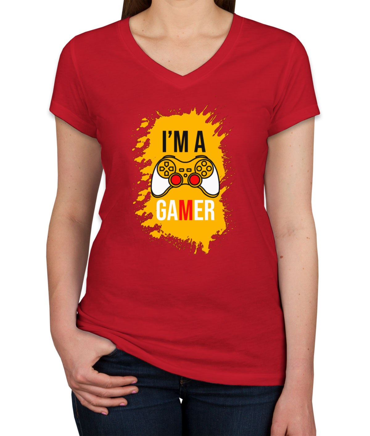 I'm A Gamer Women's V Neck T-shirt