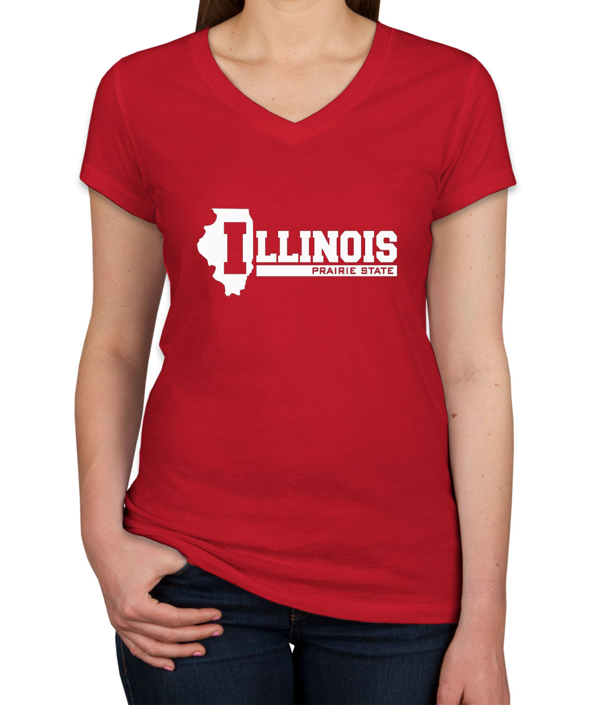 Illinois Prairie State Women's V Neck T-shirt