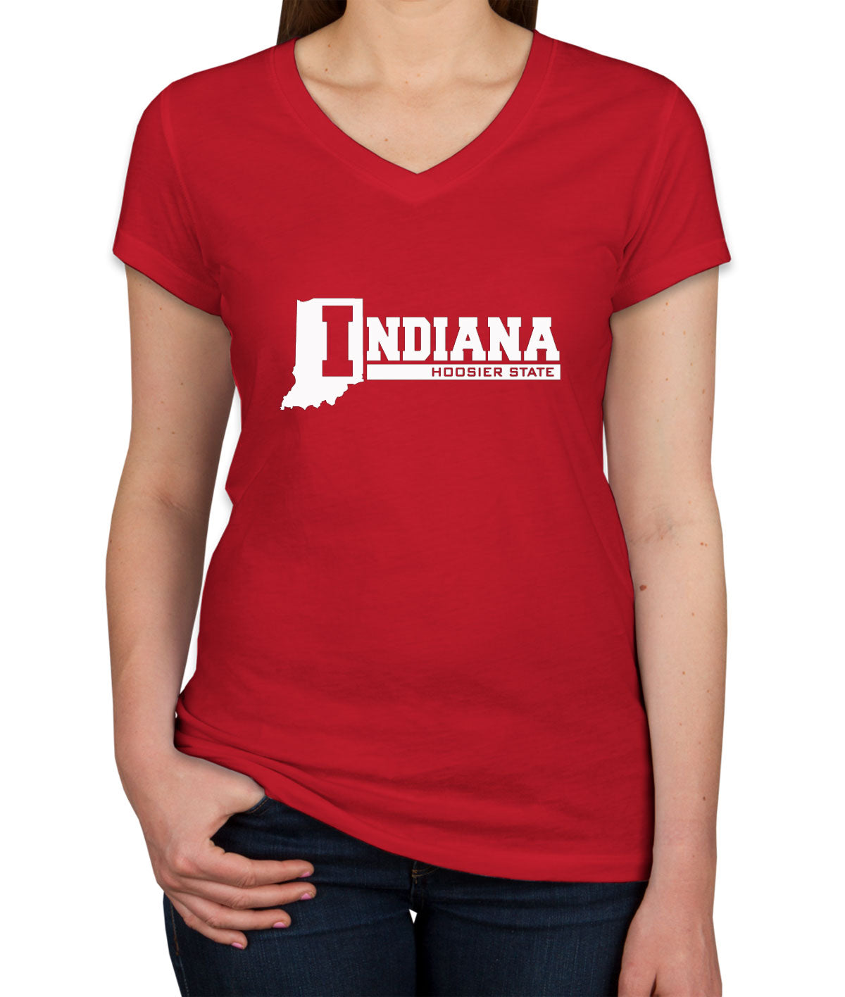 Indiana Hoosier State Women's V Neck T-shirt