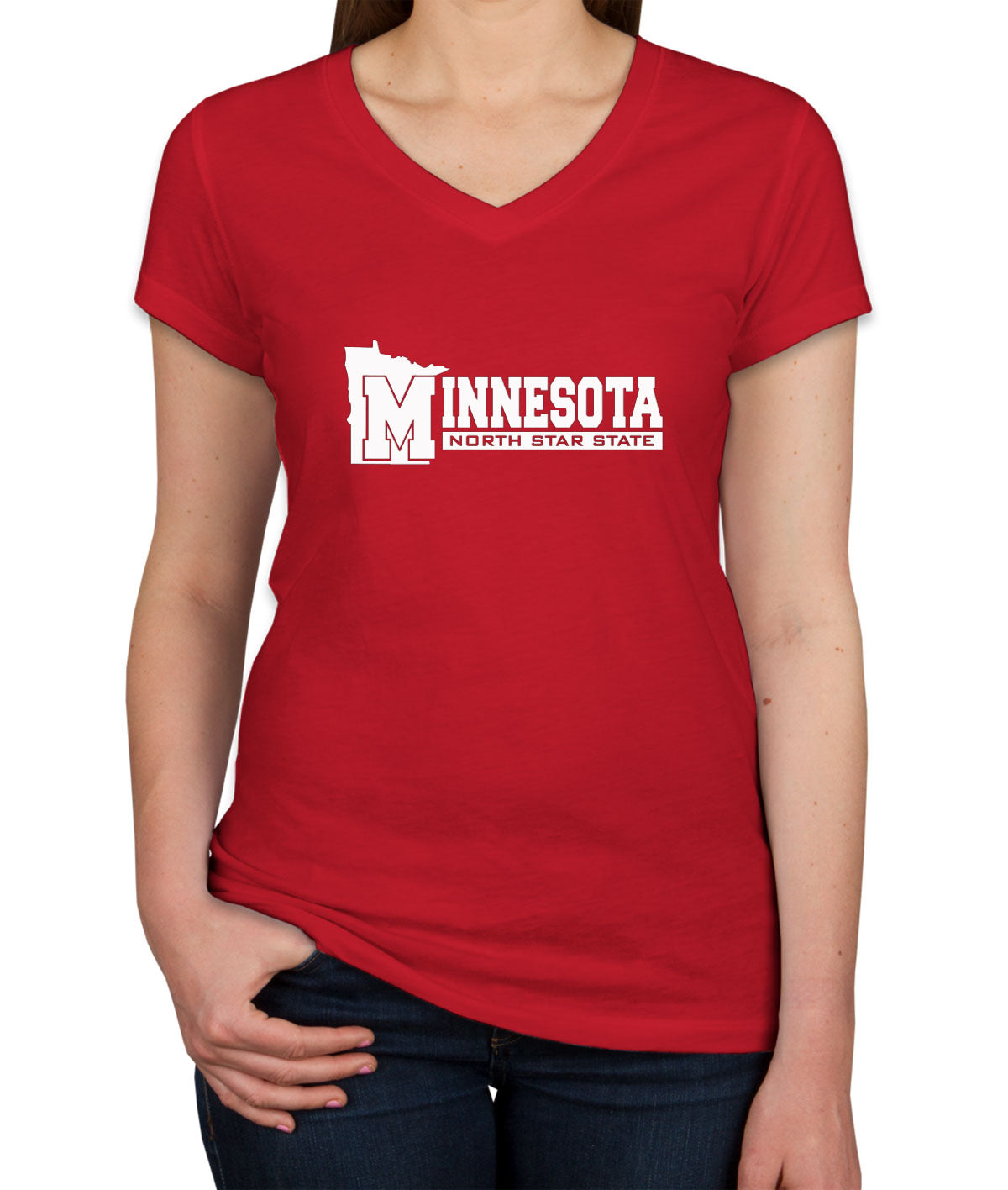 Minnesota North Star State Women's V Neck T-shirt