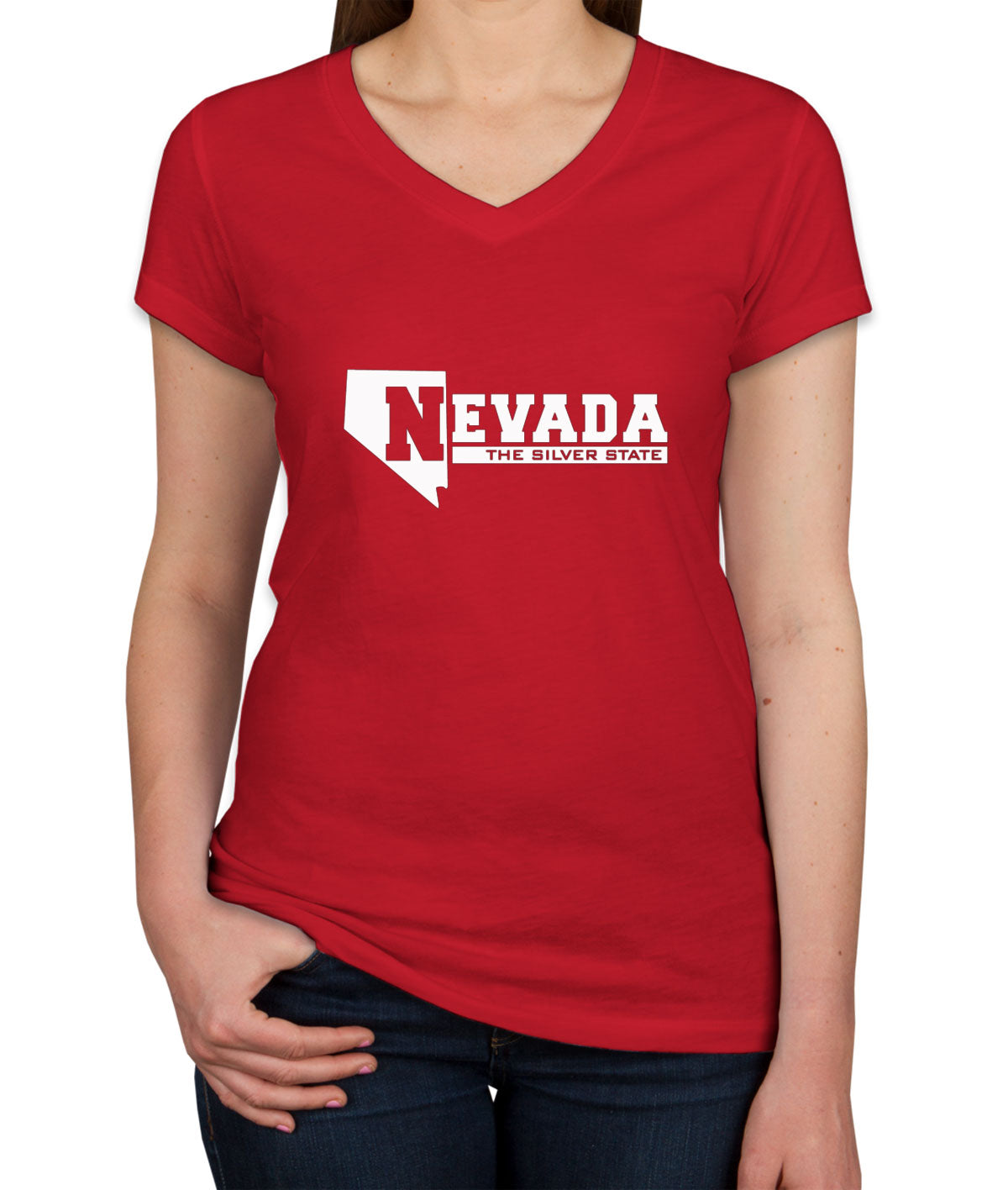 Nevada The Silver State Women's V Neck T-shirt
