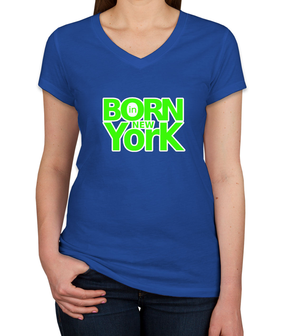 Born In New York Women's V Neck T-shirt