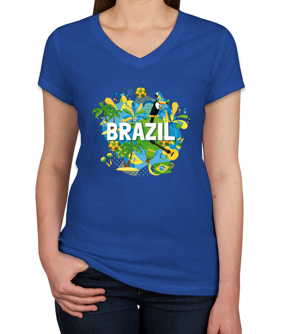 Brazil Women's V Neck T-shirt