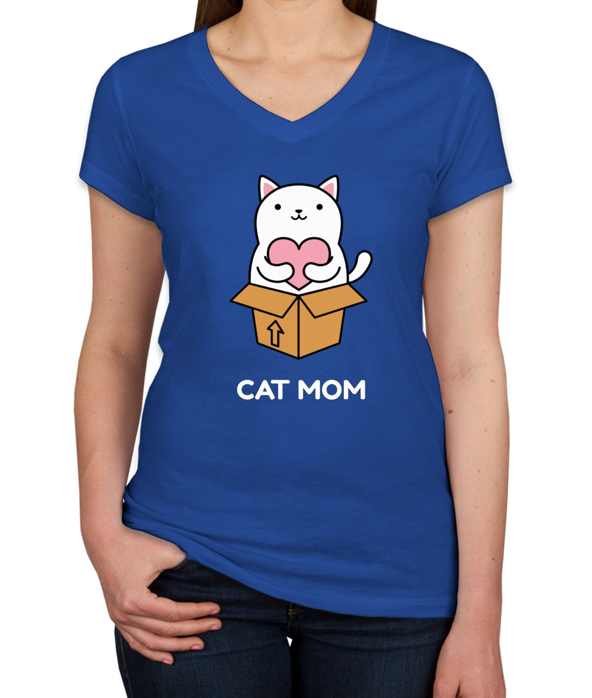 Cat Mom Women's V Neck T-shirt