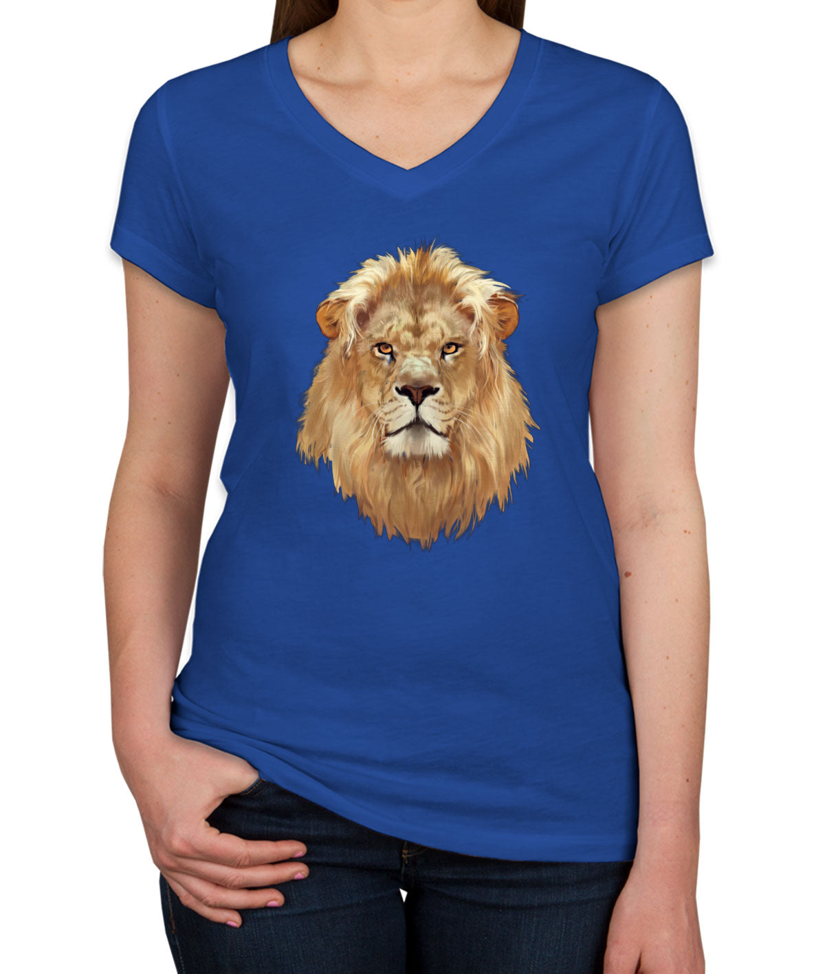 Cool Lion Women's V Neck T-shirt