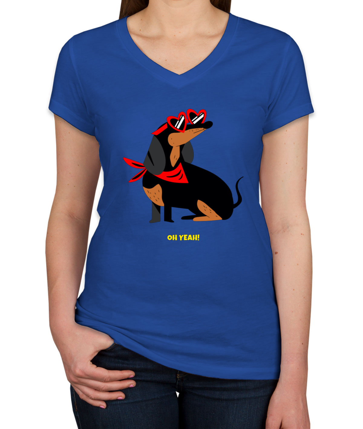 Dachshund Dog Women's V Neck T-shirt