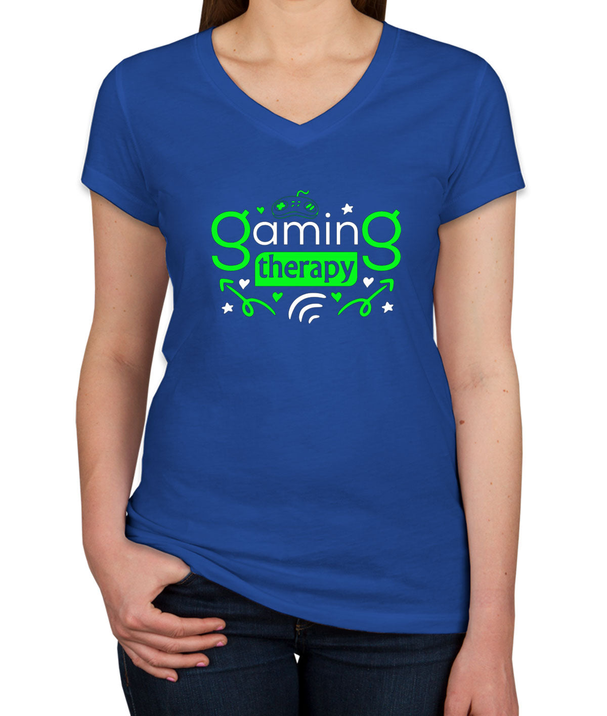 Gaming Therapy Women's V Neck T-shirt