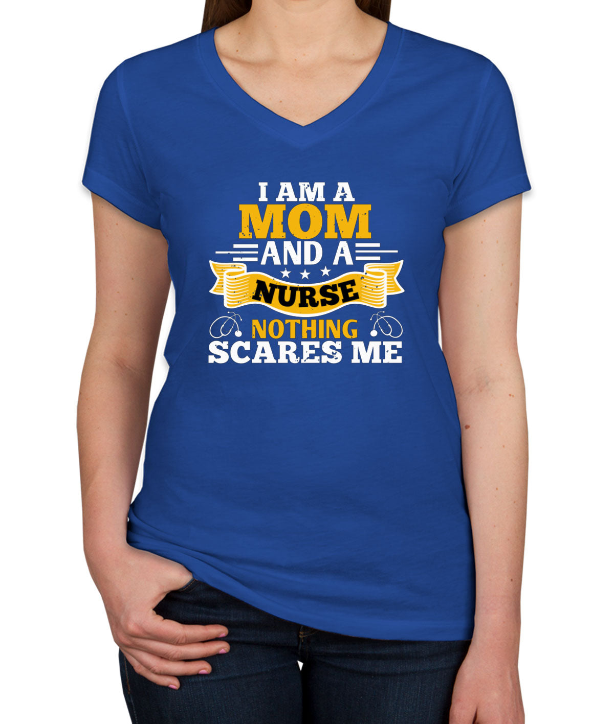 Nurse Mom Women's V Neck T-shirt