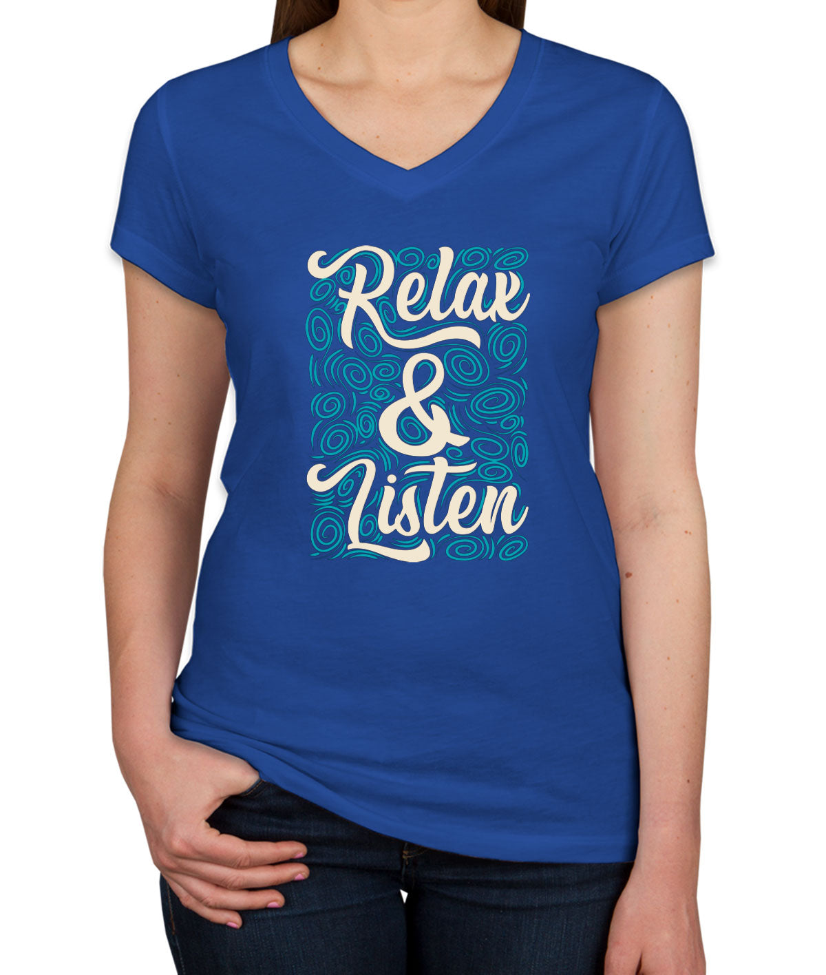 Relax And Listen To Music Women's V Neck T-shirt