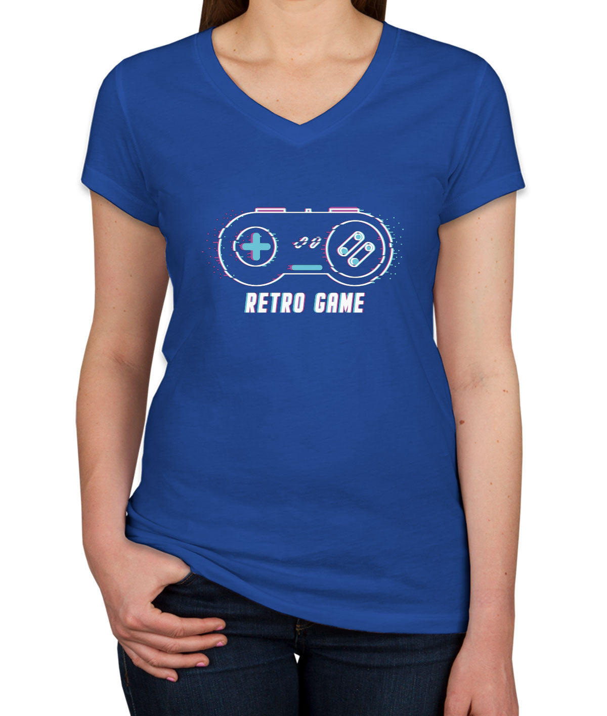 Retro Game Women's V Neck T-shirt