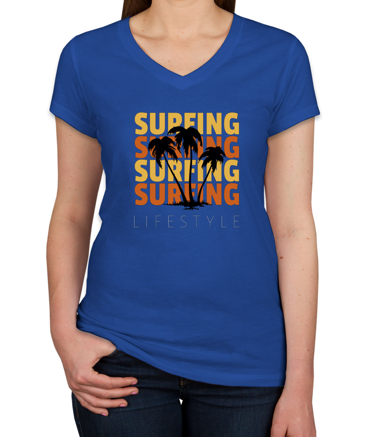 Surfing Lifestyle Women's V Neck T-shirt