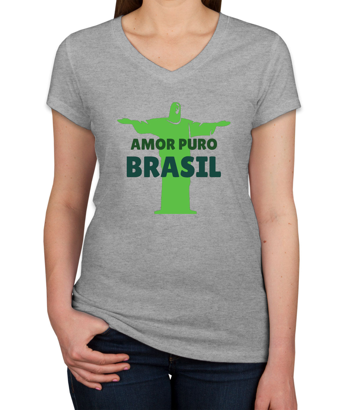 Amor Puro Brasil Women's V Neck T-shirt