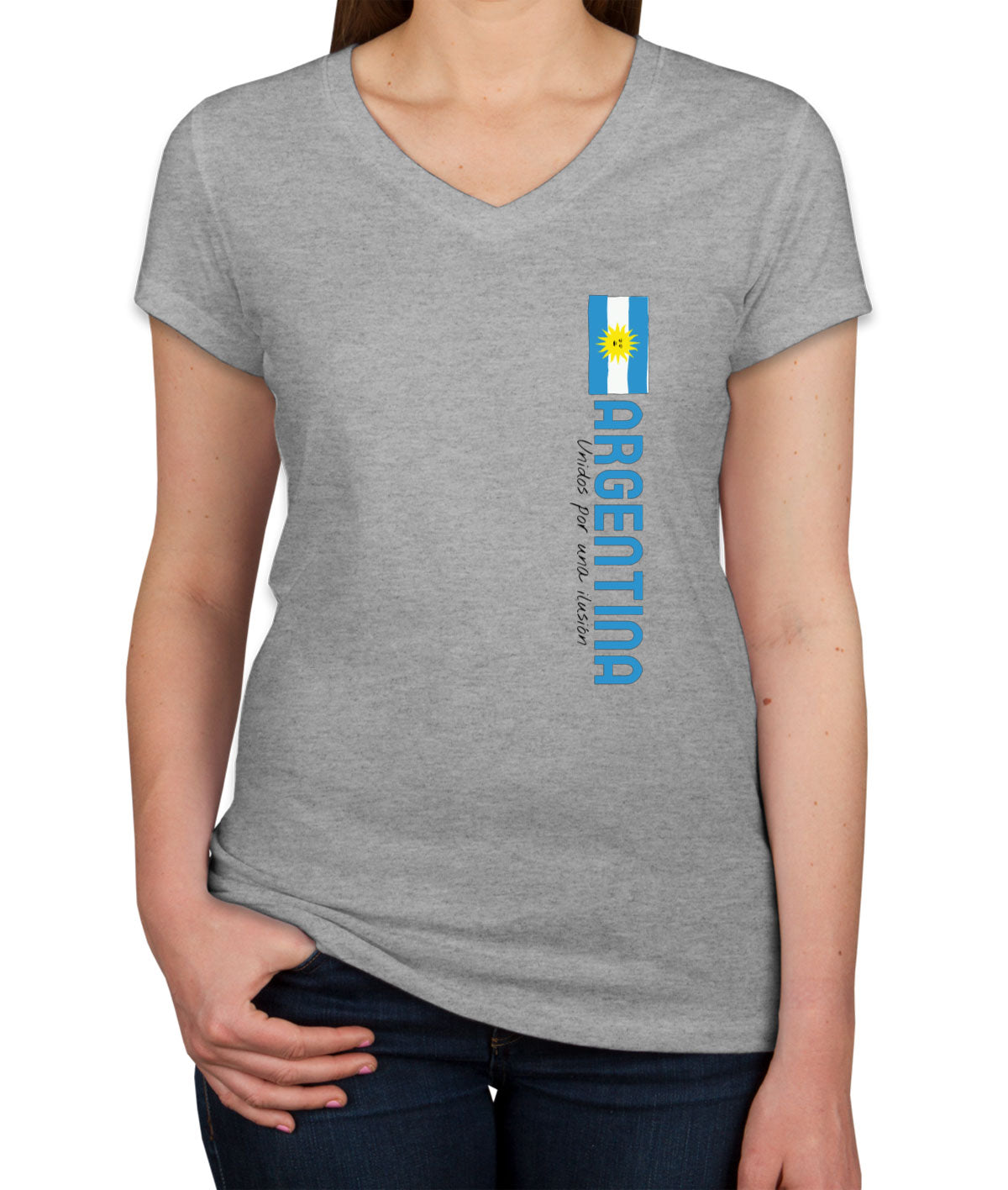 Argentina World Cup Women's V Neck T-shirt