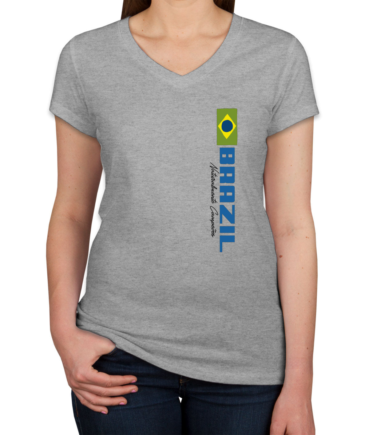 Brazil World Cup Women's V Neck T-shirt