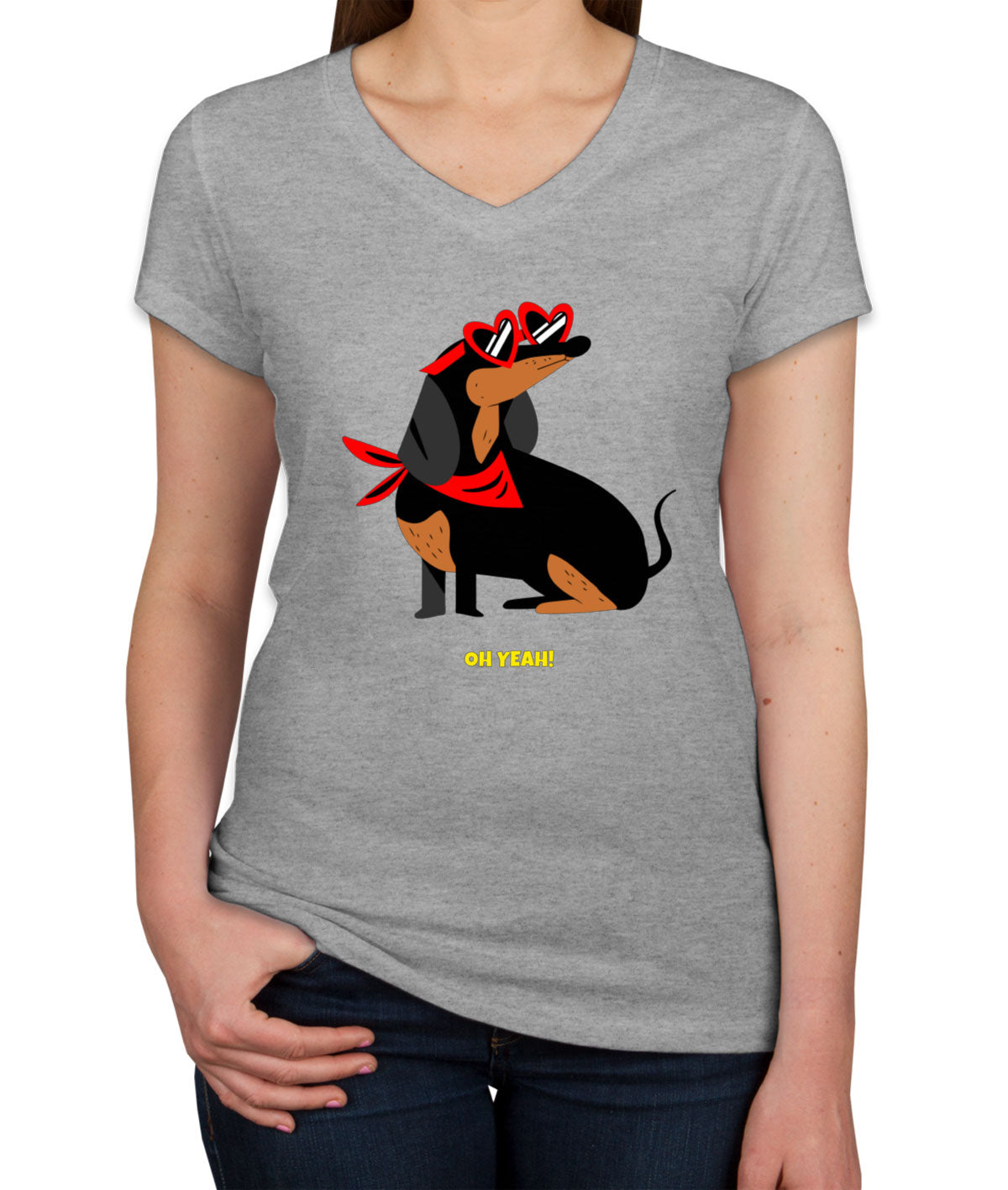 Dachshund Dog Women's V Neck T-shirt