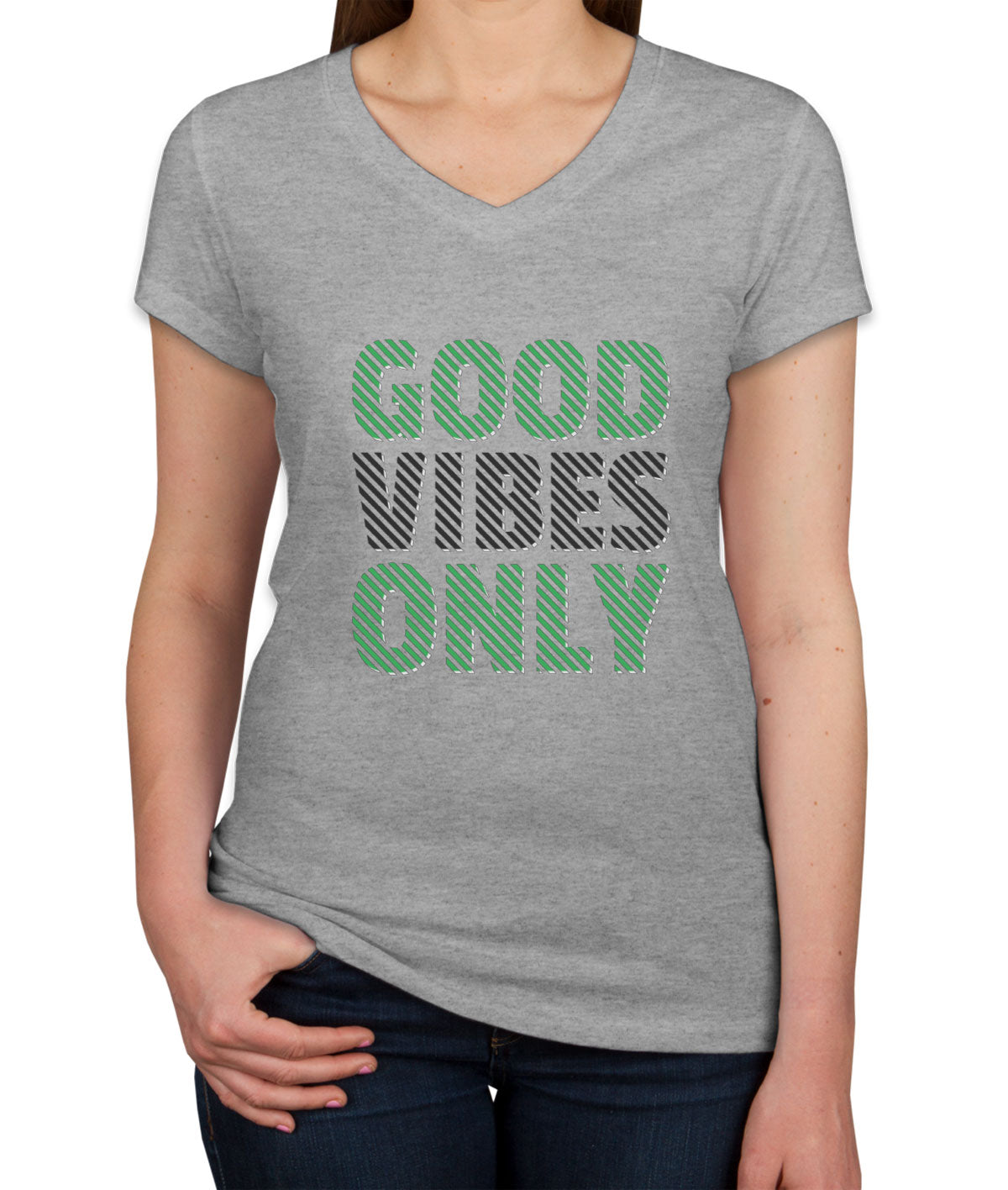 Good Vibes Only Women's V Neck T-shirt