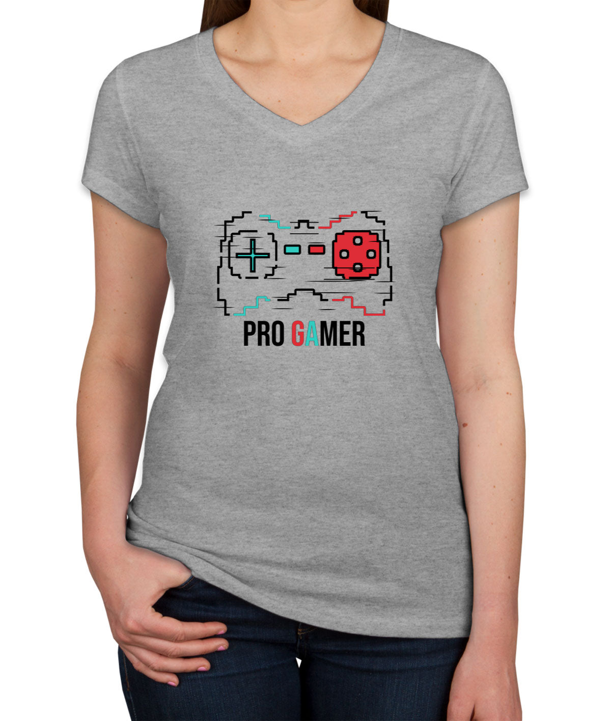 Progamer Gaming Women's V Neck T-shirt