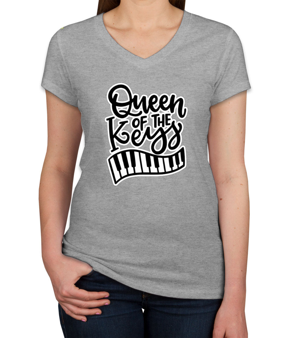 Queen Of The Keys Women's V Neck T-shirt