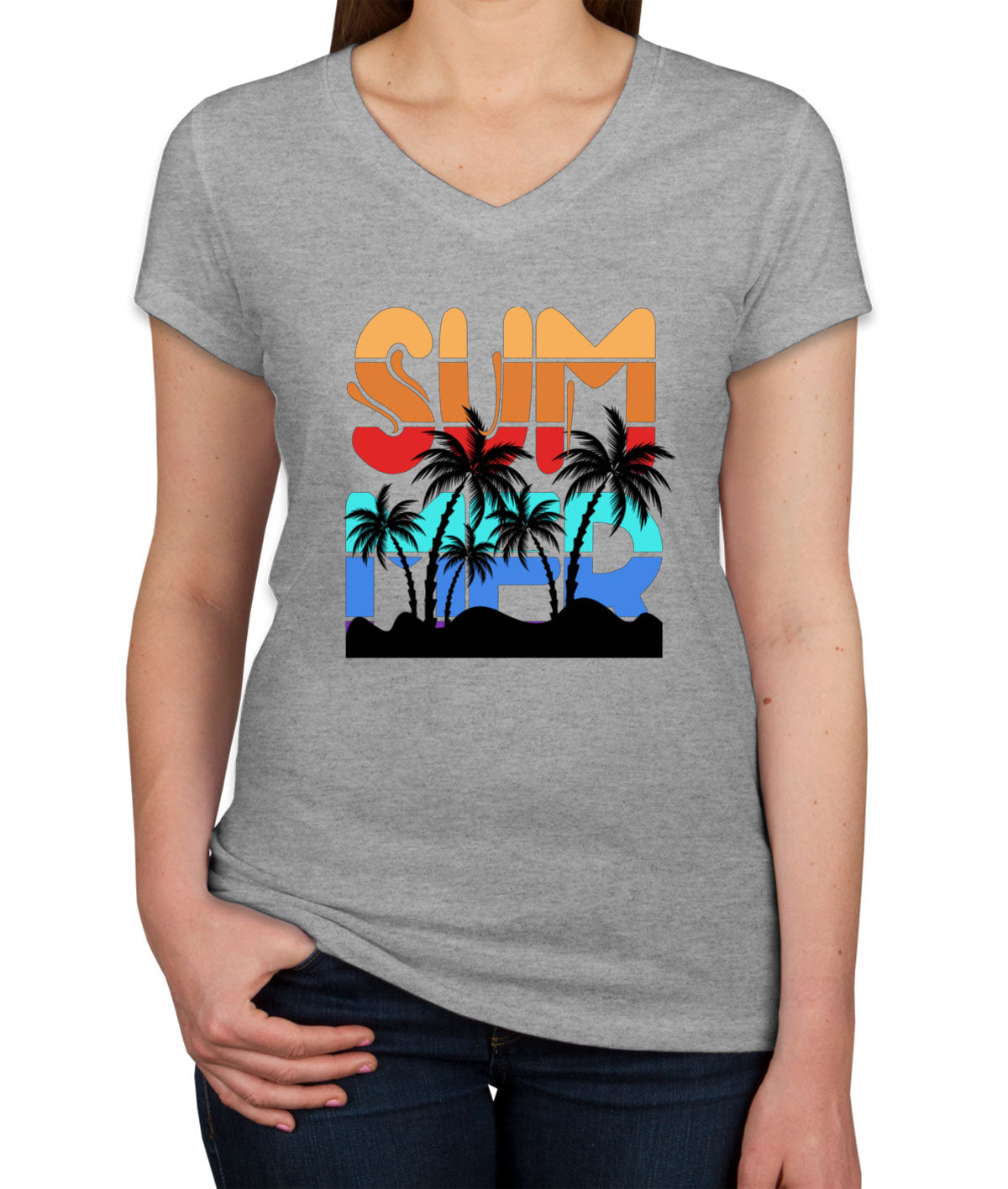 Summer Vibes Women's V Neck T-shirt