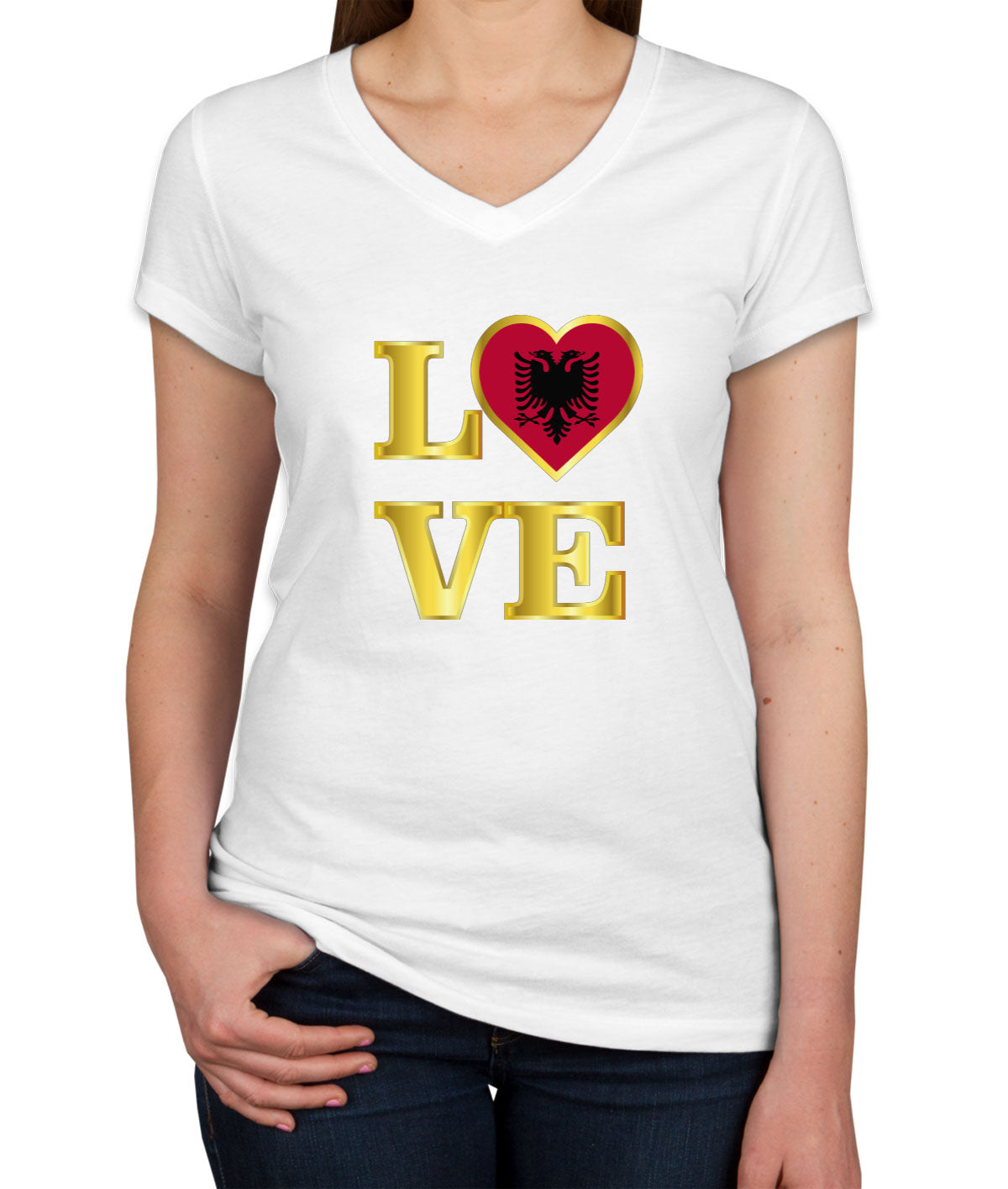 Albania Love Women's V Neck T-shirt