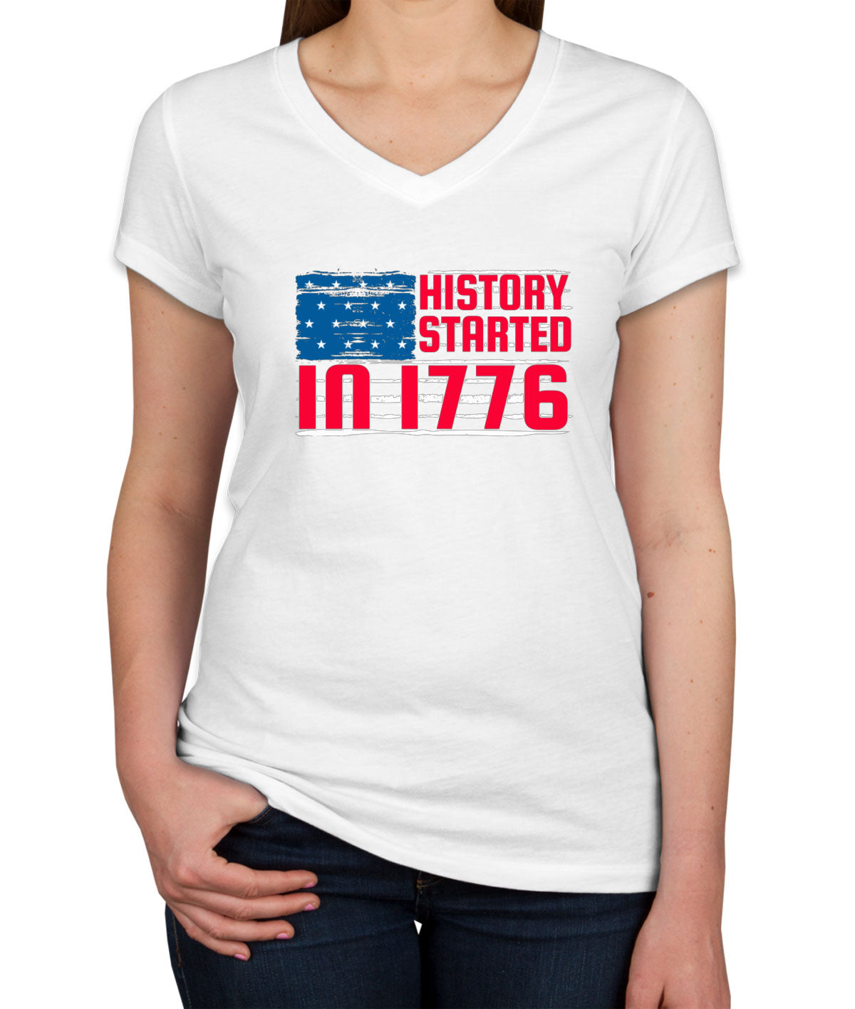 History Started In 1776 Women's V Neck T-shirt