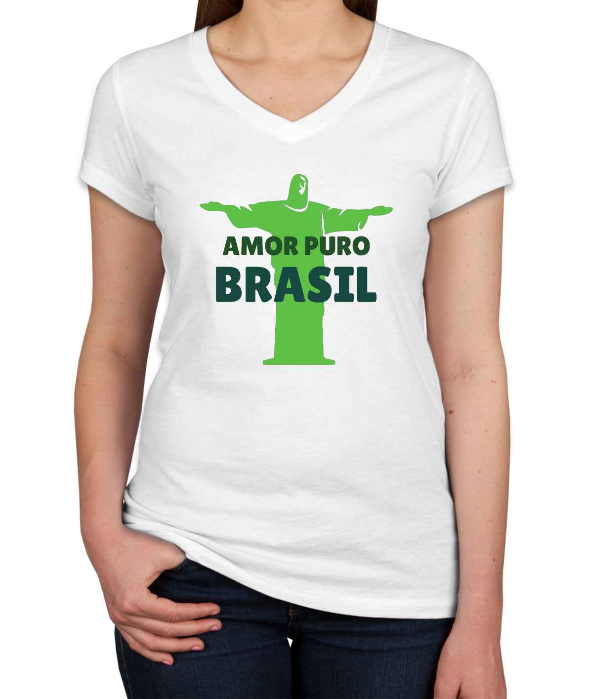 Amor Puro Brasil Women's V Neck T-shirt