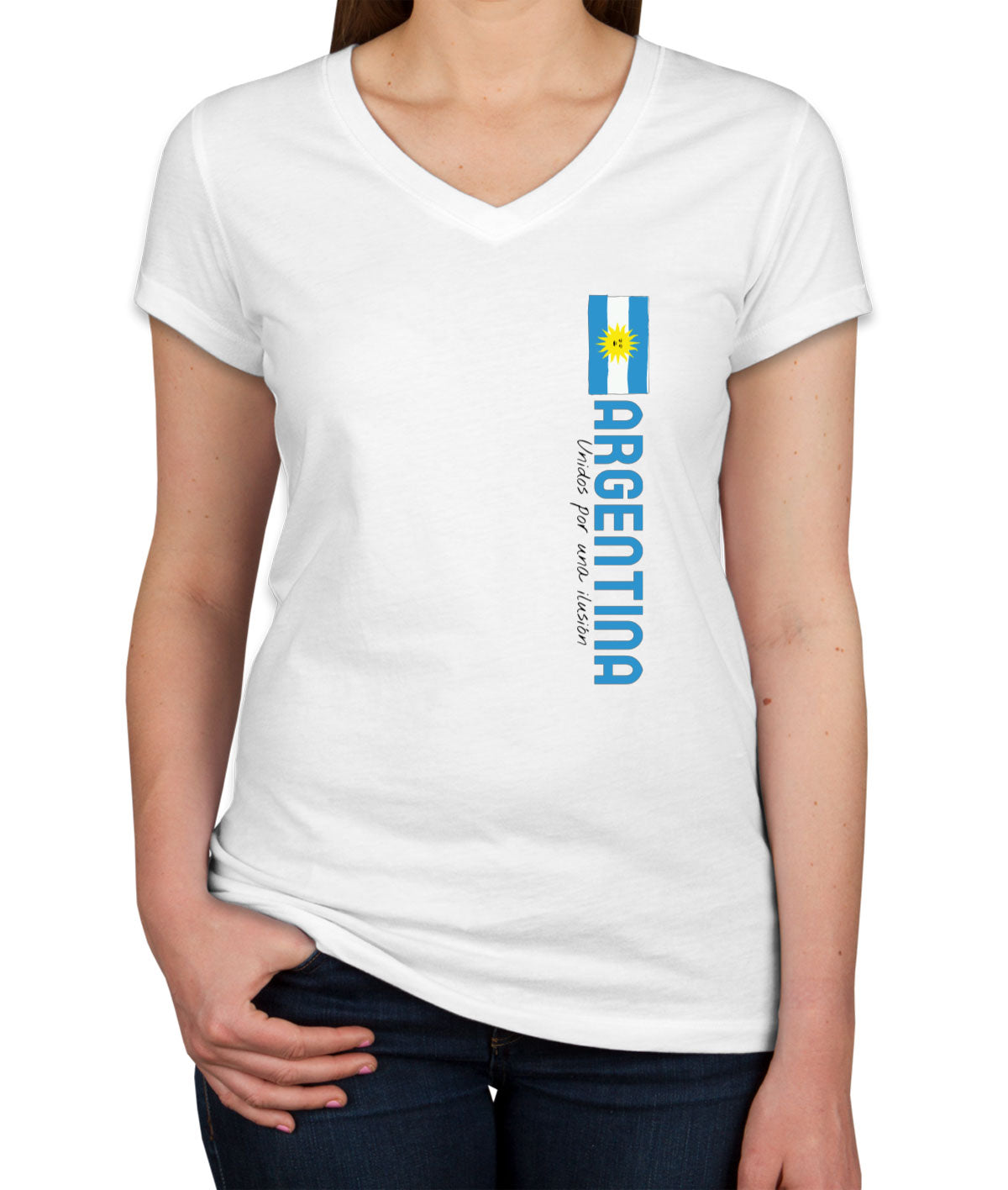 Argentina World Cup Women's V Neck T-shirt