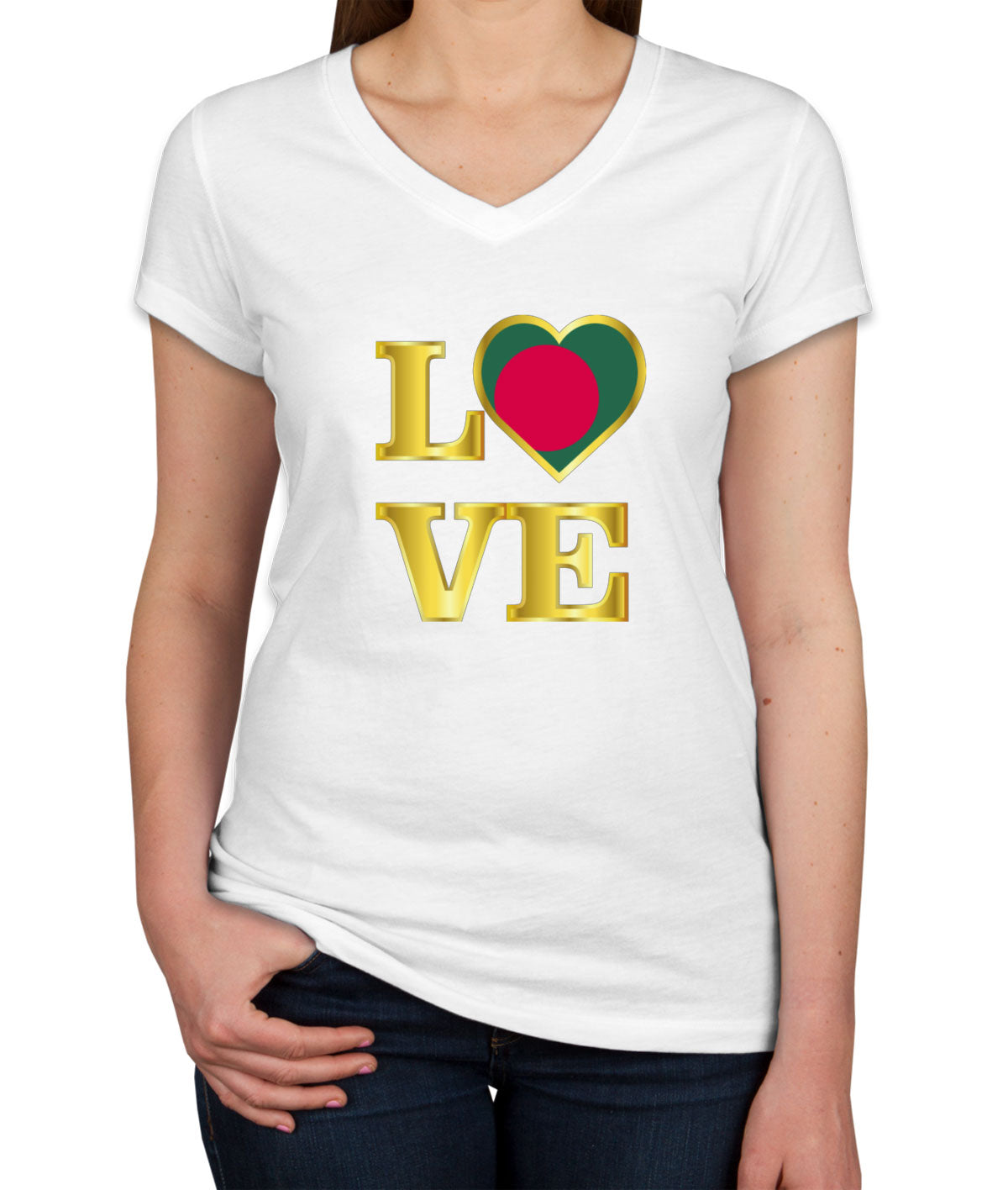 Bangladesh Love Women's V Neck T-shirt