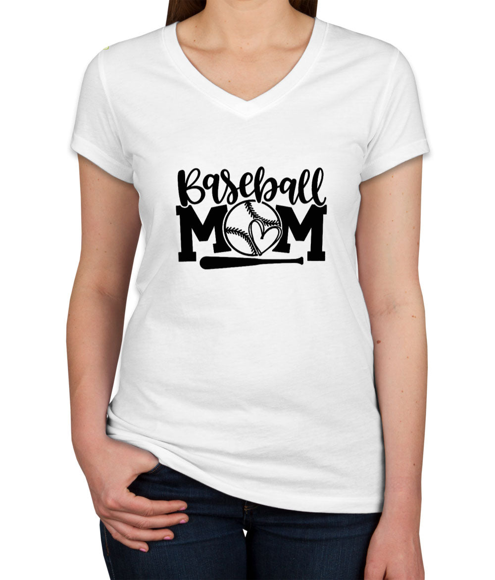 Baseball Mom Women's V Neck T-shirt