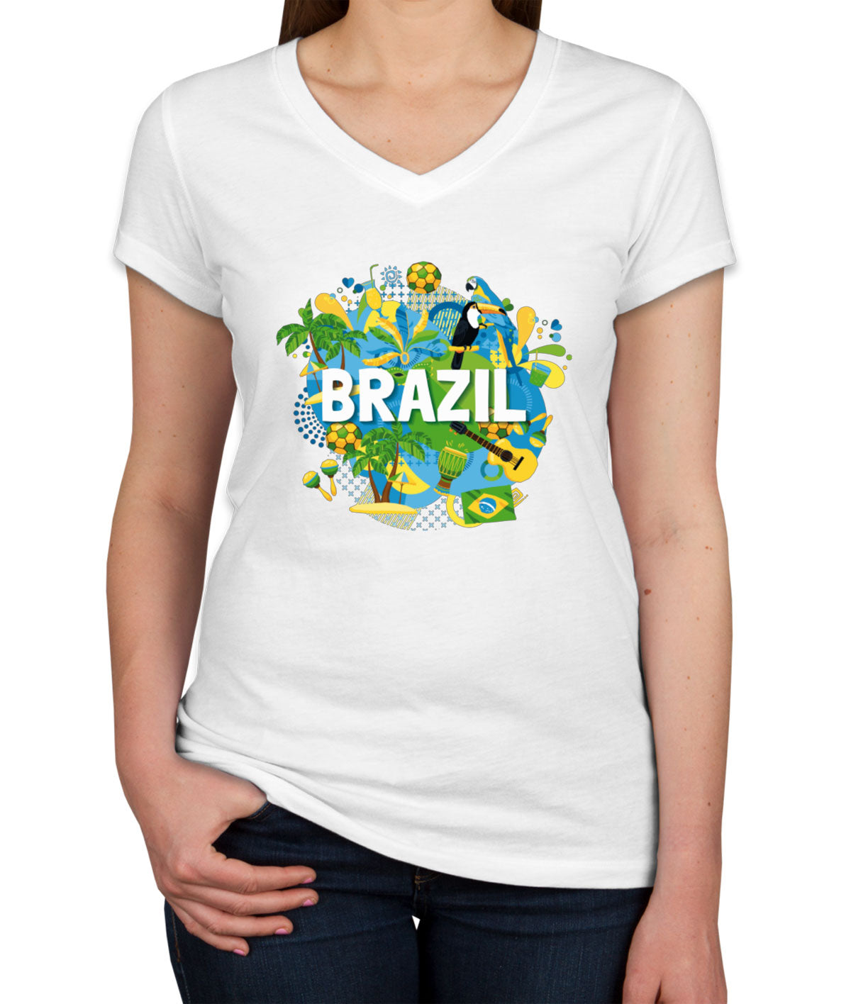 Brazil Women's V Neck T-shirt