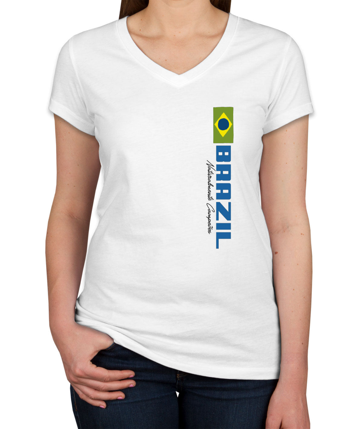 Brazil World Cup Women's V Neck T-shirt