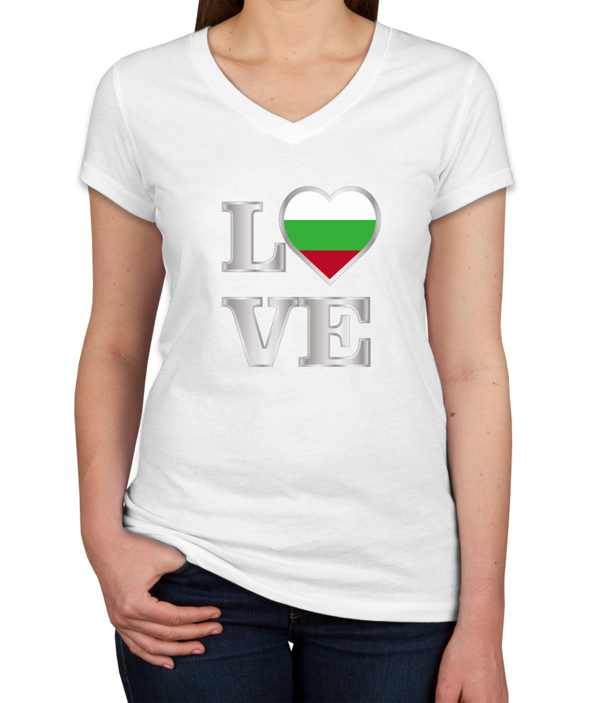 Bulgaria Love Women's V Neck T-shirt
