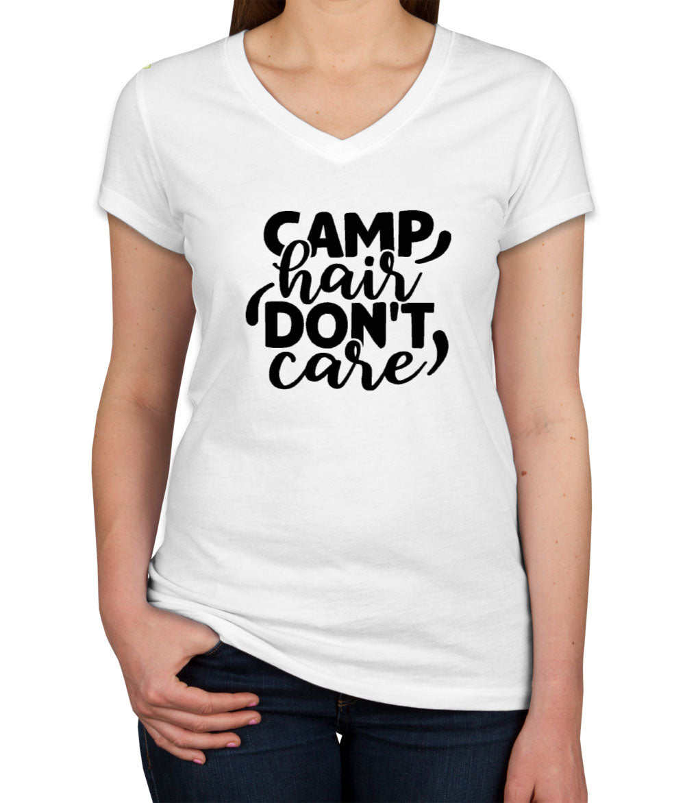 Camp Hair Don't Care Women's V Neck T-shirt