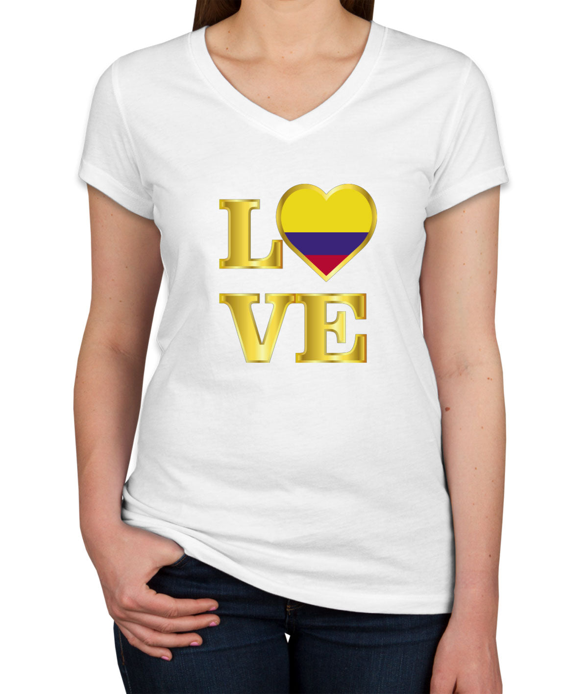 Colombia Love Women's V Neck T-shirt