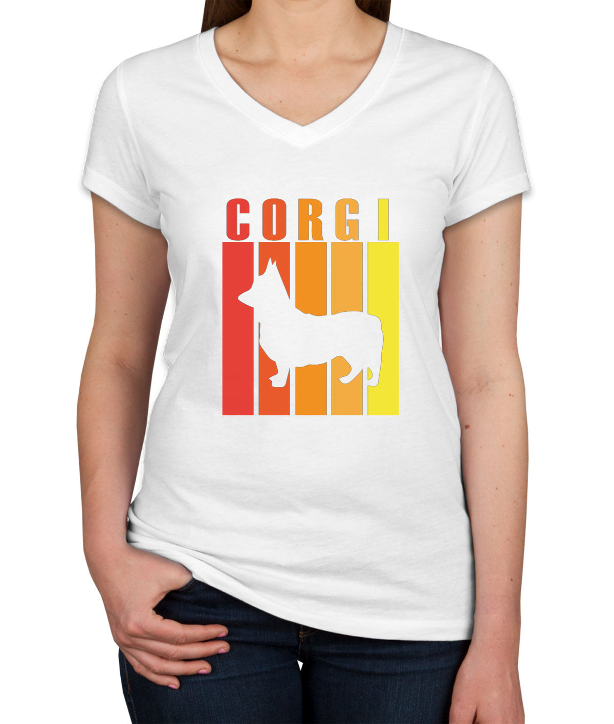 Pembroke Welsh Corgi Dog Women's V Neck T-shirt