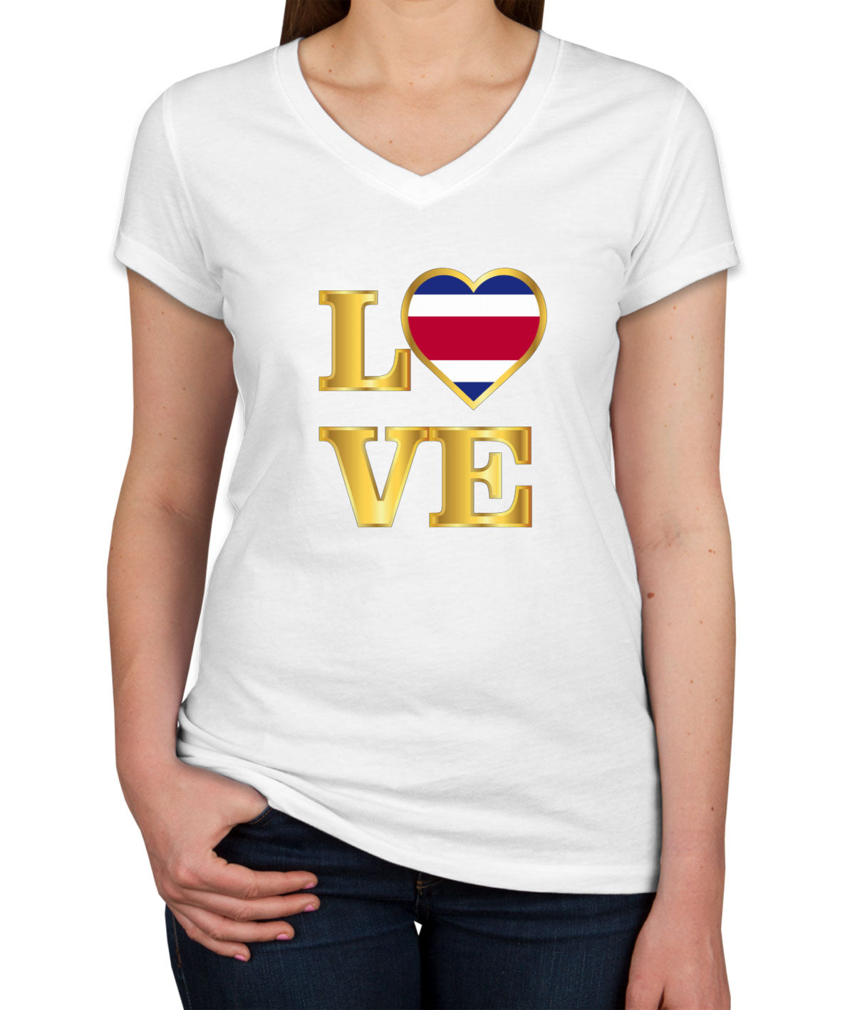Costa Rica Love Women's V Neck T-shirt