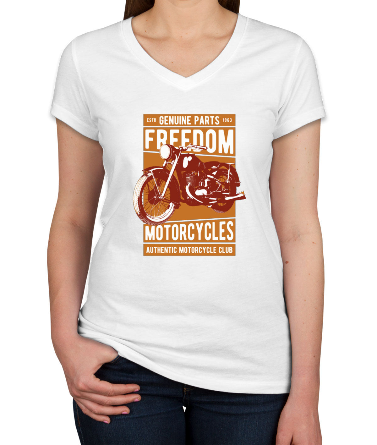 Freedom Motorcycles Women's V Neck T-shirt