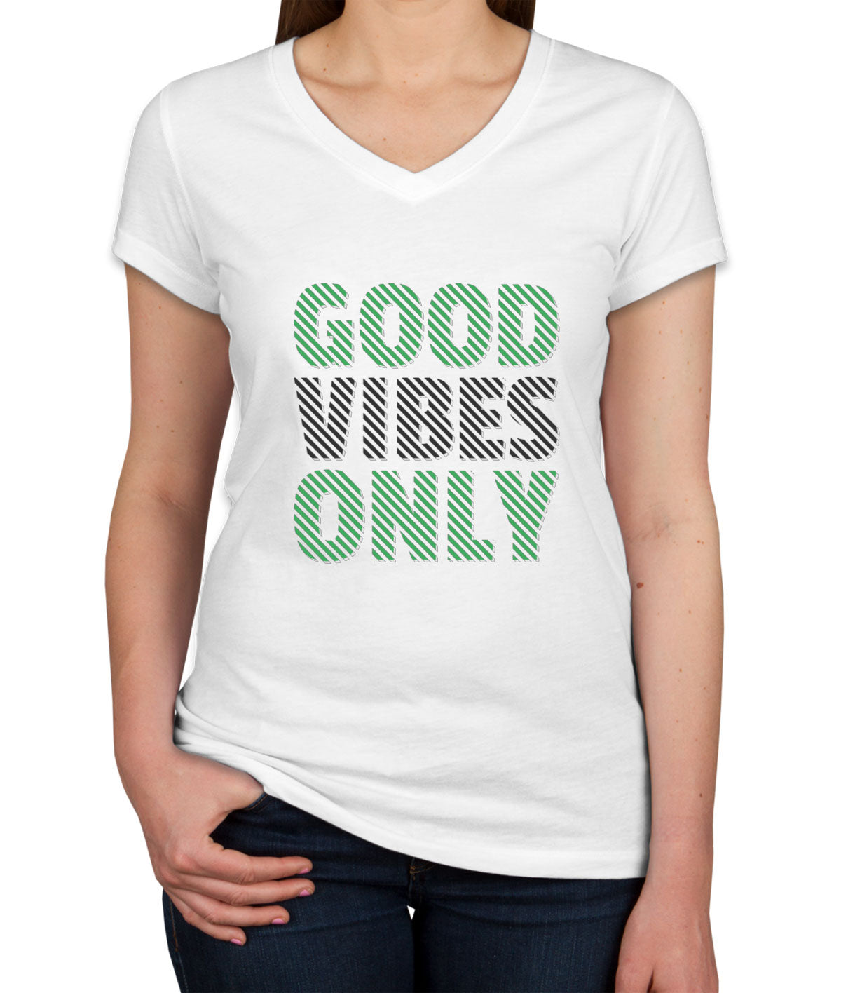 Good Vibes Only Women's V Neck T-shirt