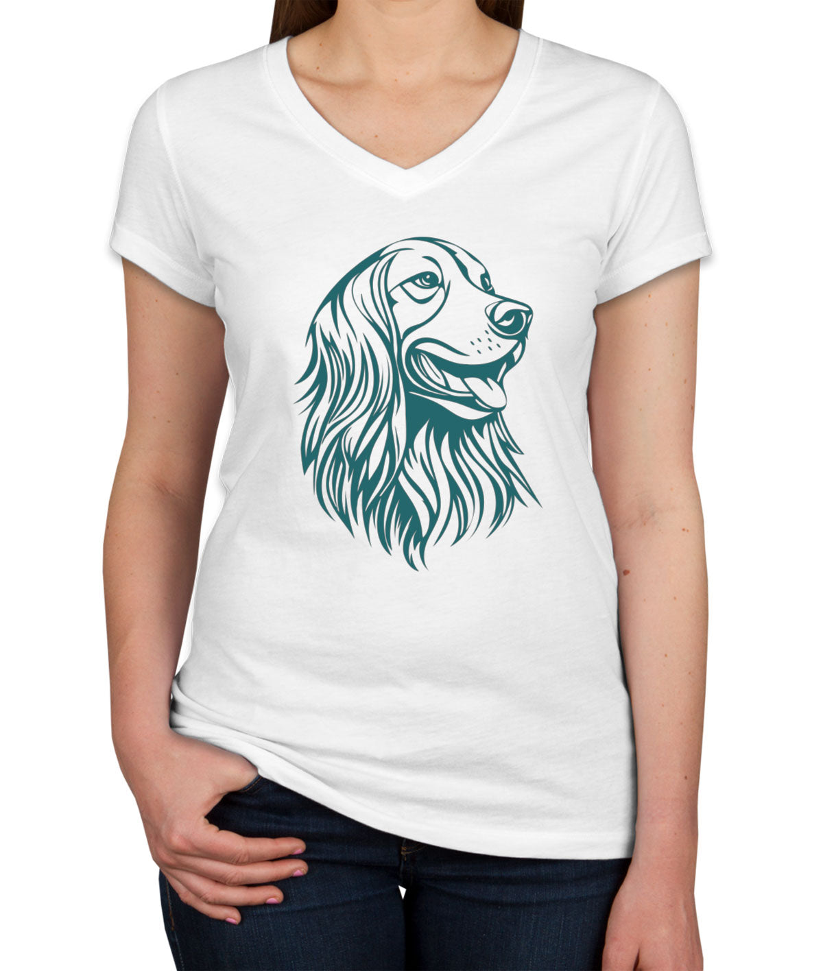 Irish Setter Dog Women's V Neck T-shirt