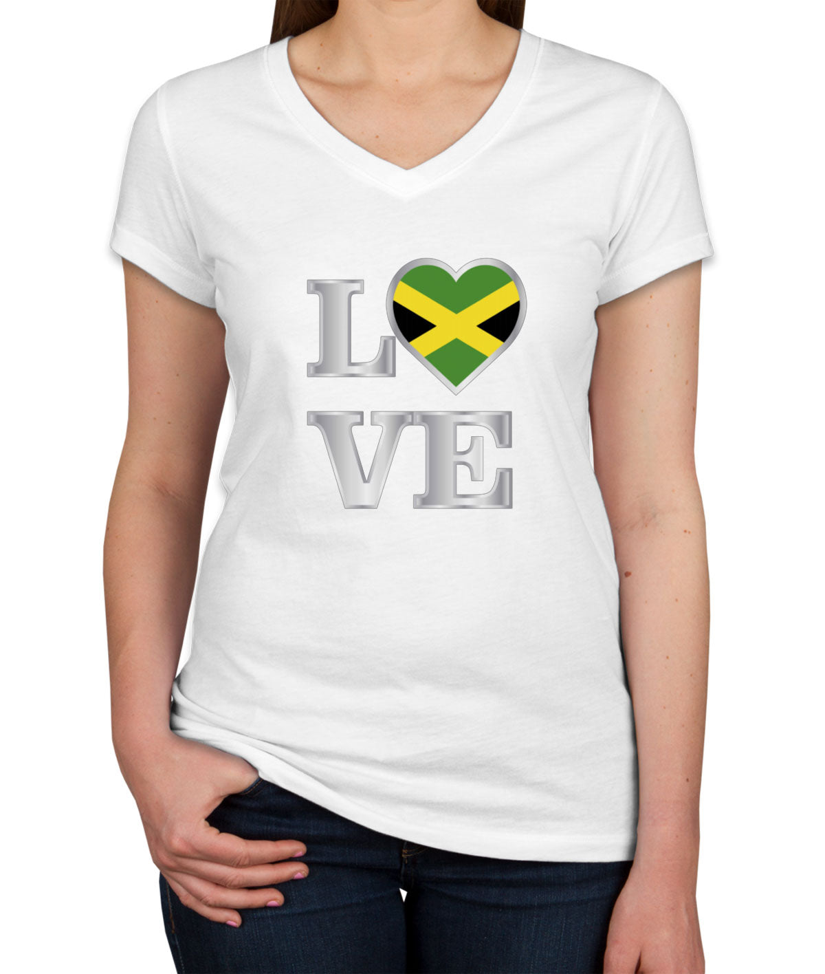 Jamaica Love Women's V Neck T-shirt