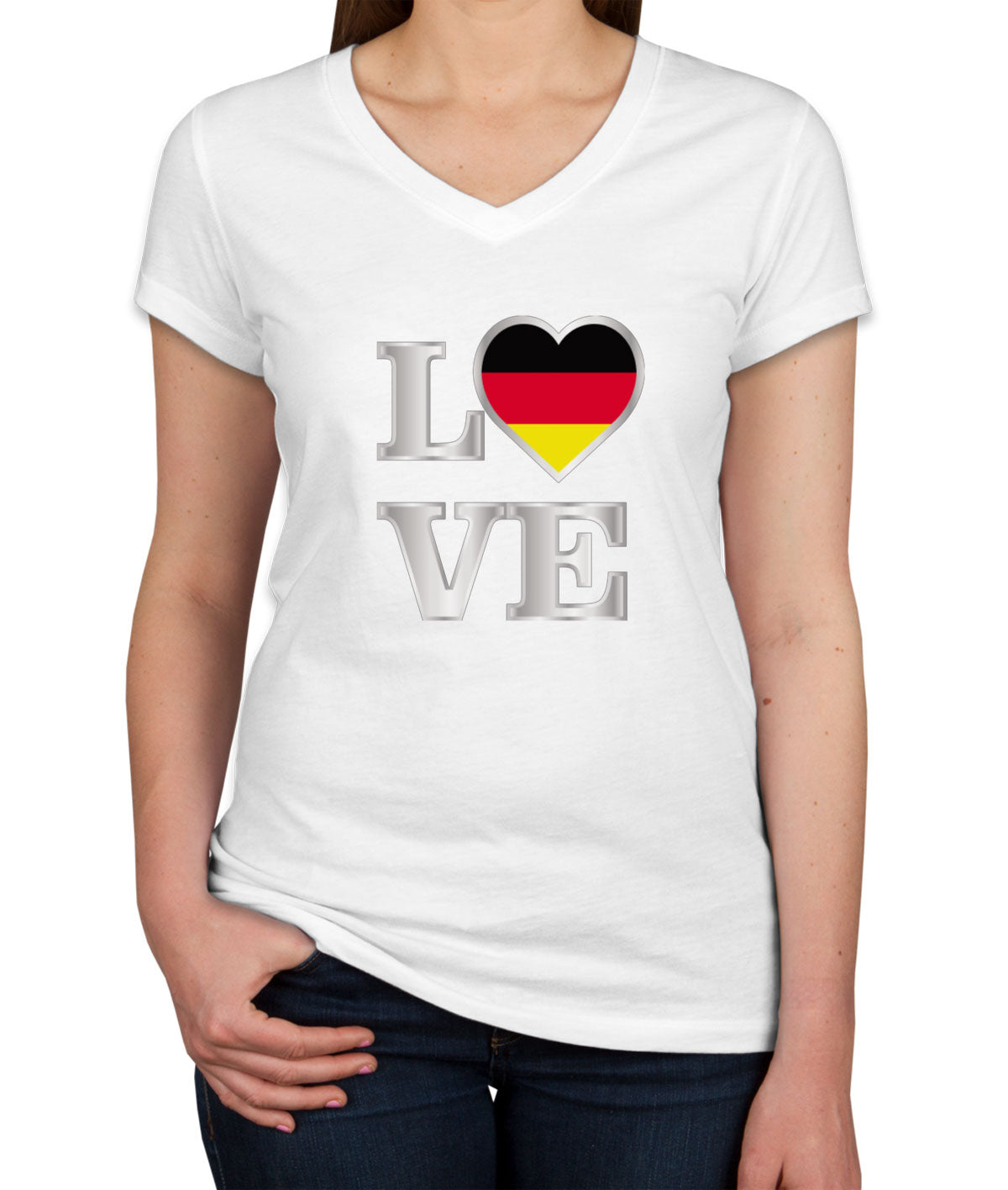 Germany Love Women's V Neck T-shirt