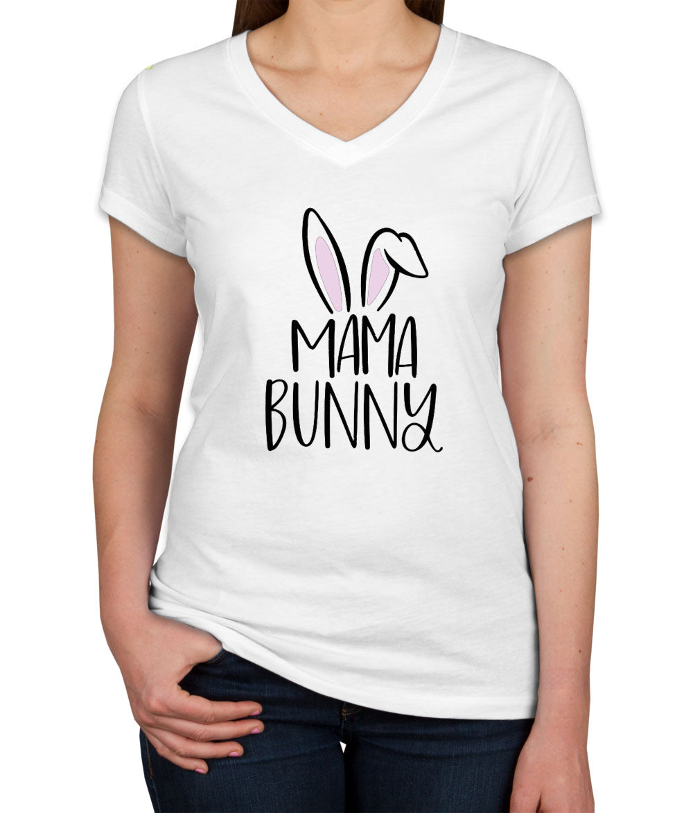 Mama Bunny Women's V Neck T-shirt