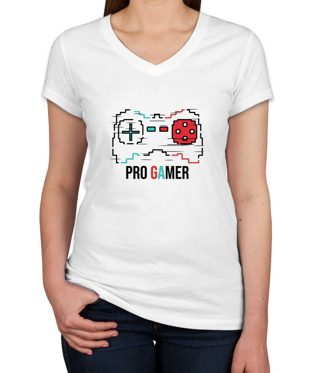 Progamer Gaming Women's V Neck T-shirt