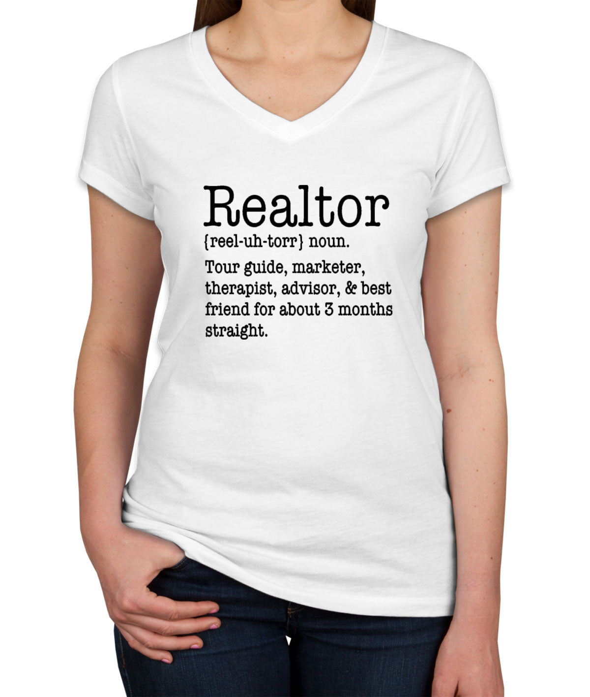 Realtor Definition Women's V Neck T-shirt