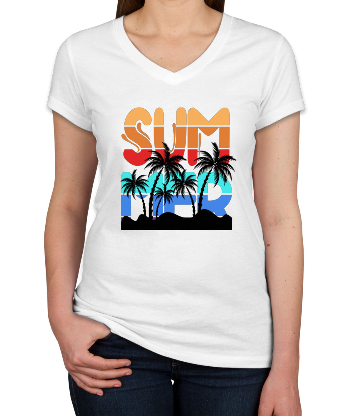 Summer Vibes Women's V Neck T-shirt