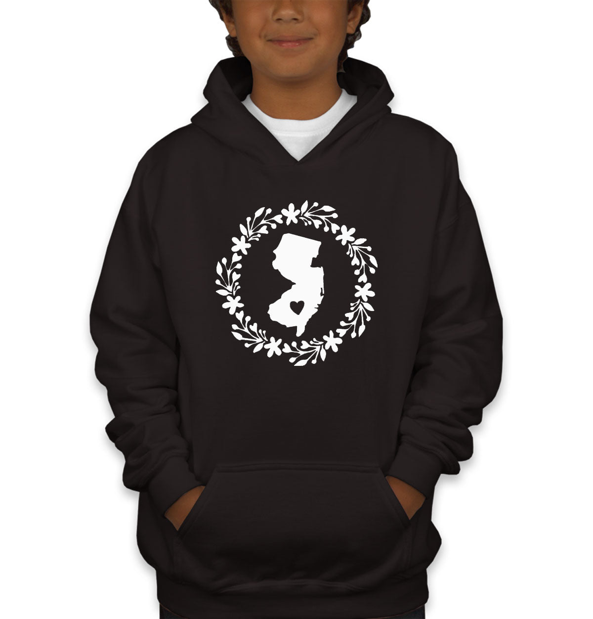 New Jersey NJ Heart Youth Hoodie